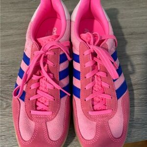 Adidas Women's Pink and Blue Gazelle Sneakers